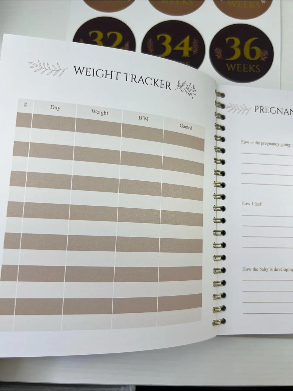 Lot 30 Pregnancy Journal - White Pregnancy Journal